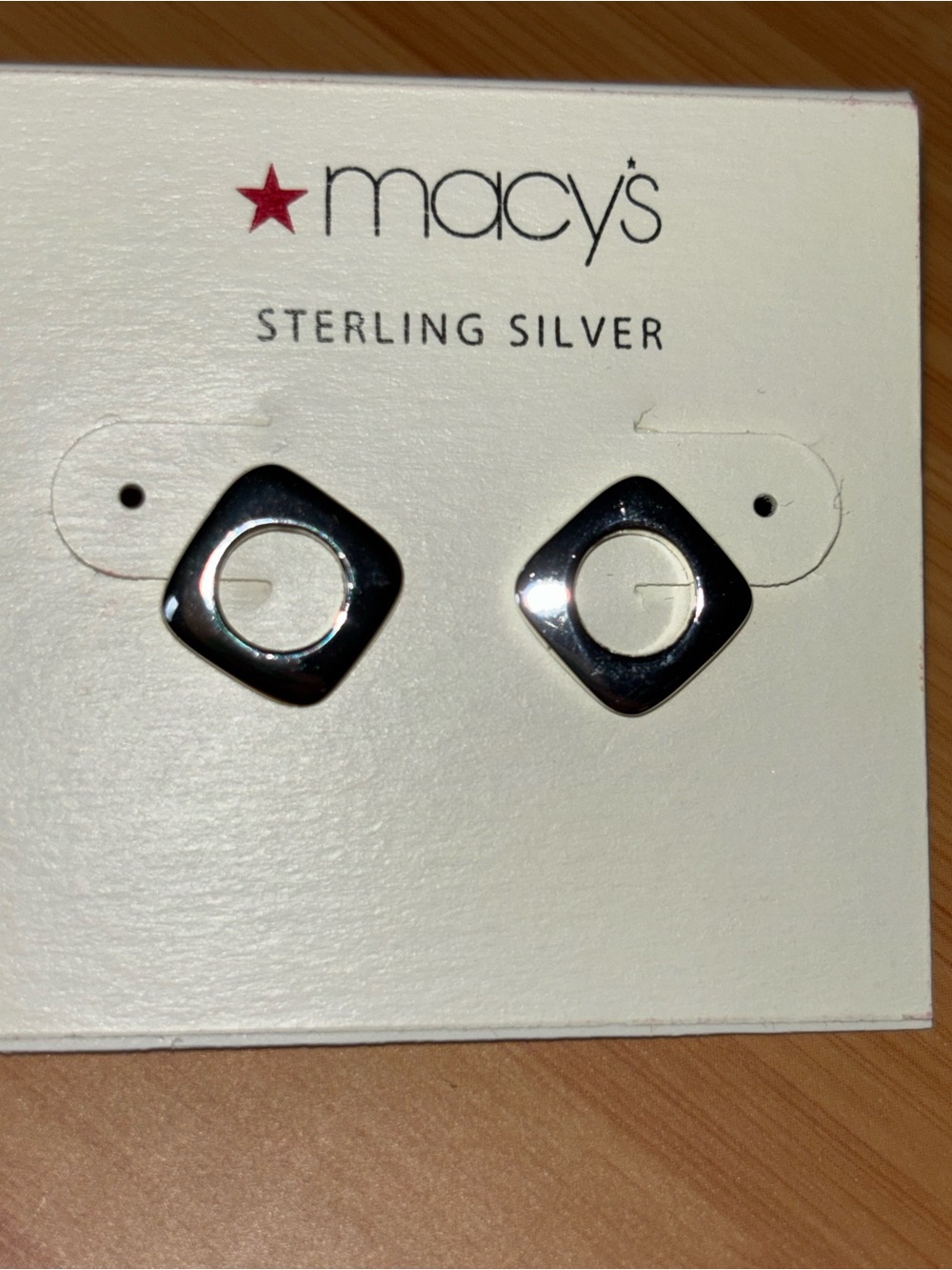 Macy's Sterling Silver Modern Geometric Stud Earrings - Silver